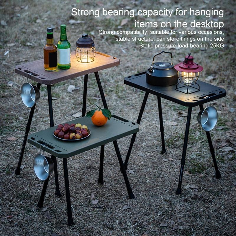 Camping Cooking Table - โต๊ะพับอลูมิเนียมอัลลอยด์แบบพกพา 96H สำหรับตั้งแคมป์ ปรับความสูงได้ โต๊ะยุทธวิธีกลางแจ้ง สำหรับตกปลา