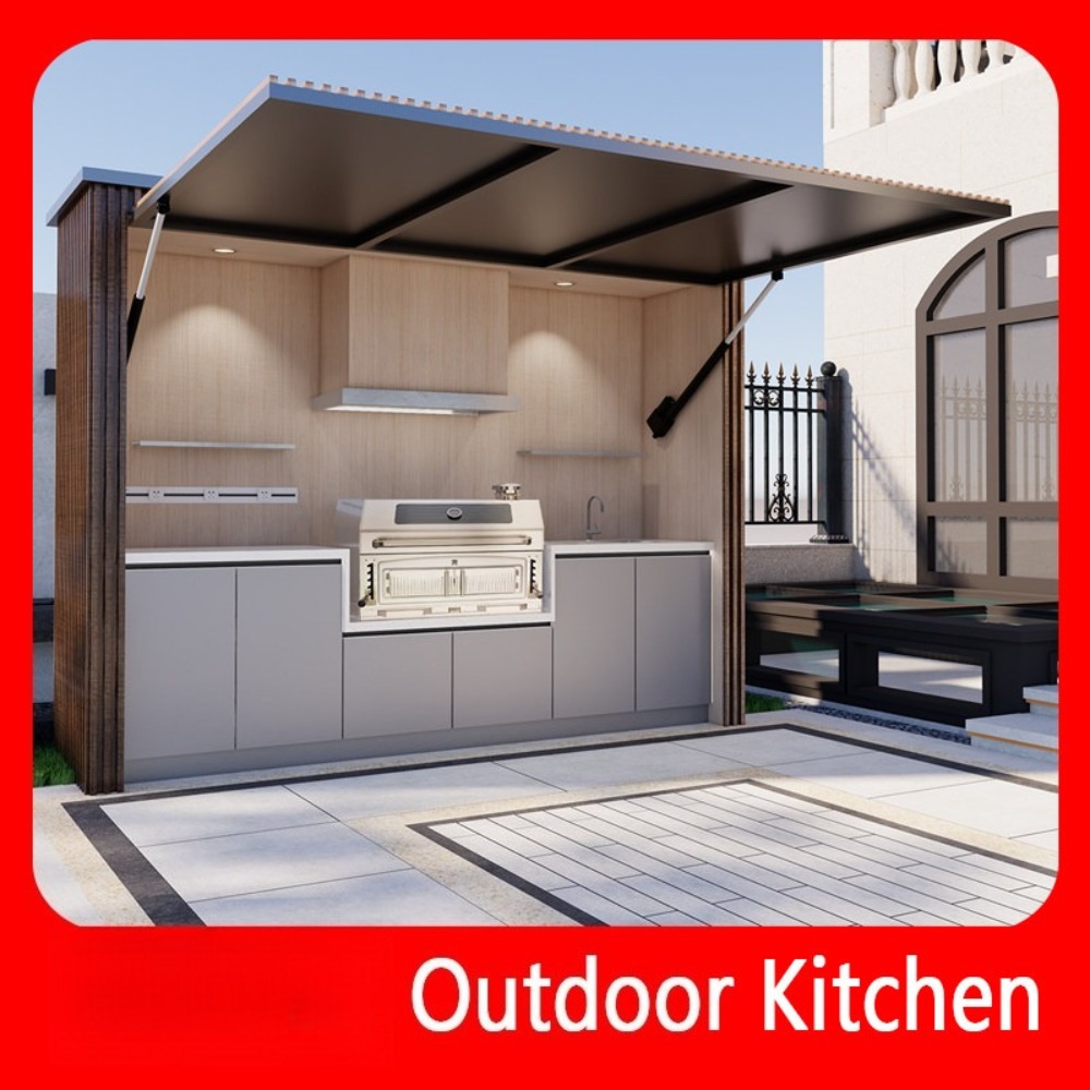 Camping Cooking Dining Set - # ชุดครัวเคลื่อนที่กลางแจ้งแบบพับได้ พร้อมเตาบาร์บีคิวอเนกประสงค์ สำหรับสวน วิลล่า ลานบ้าน