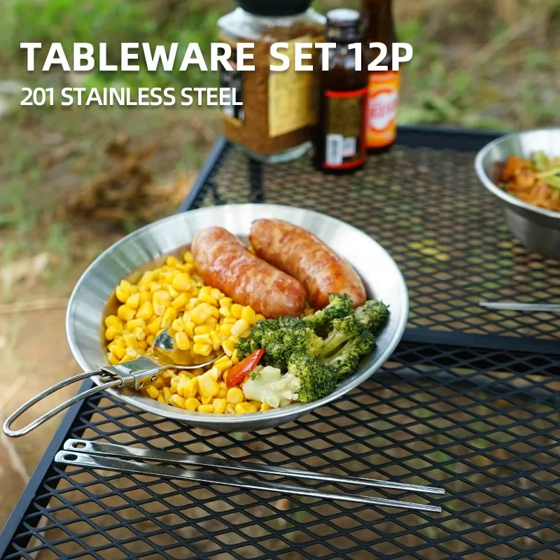 ชุดภาชนะใส่อาหารแบบพกพา 12 ชิ้ - Camping Cooking Dining Set บทวิจารณ์และราคา