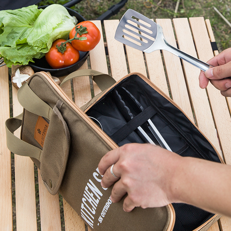 ชุดเครื่องครัวแคมป์ปิ้ง 8 ชิ้น - Camping Cooking Organizer บทวิจารณ์และราคา