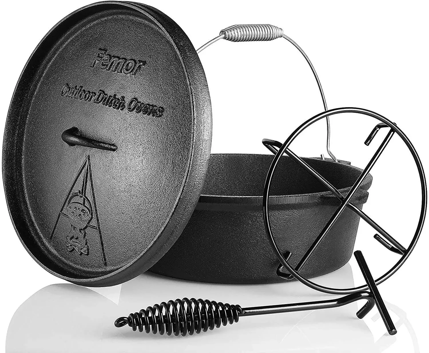 Femor ภาษาดัชคําเตาอบเหล็กหล่อ - Camp Dutch Oven Cast บทวิจารณ์และราคา