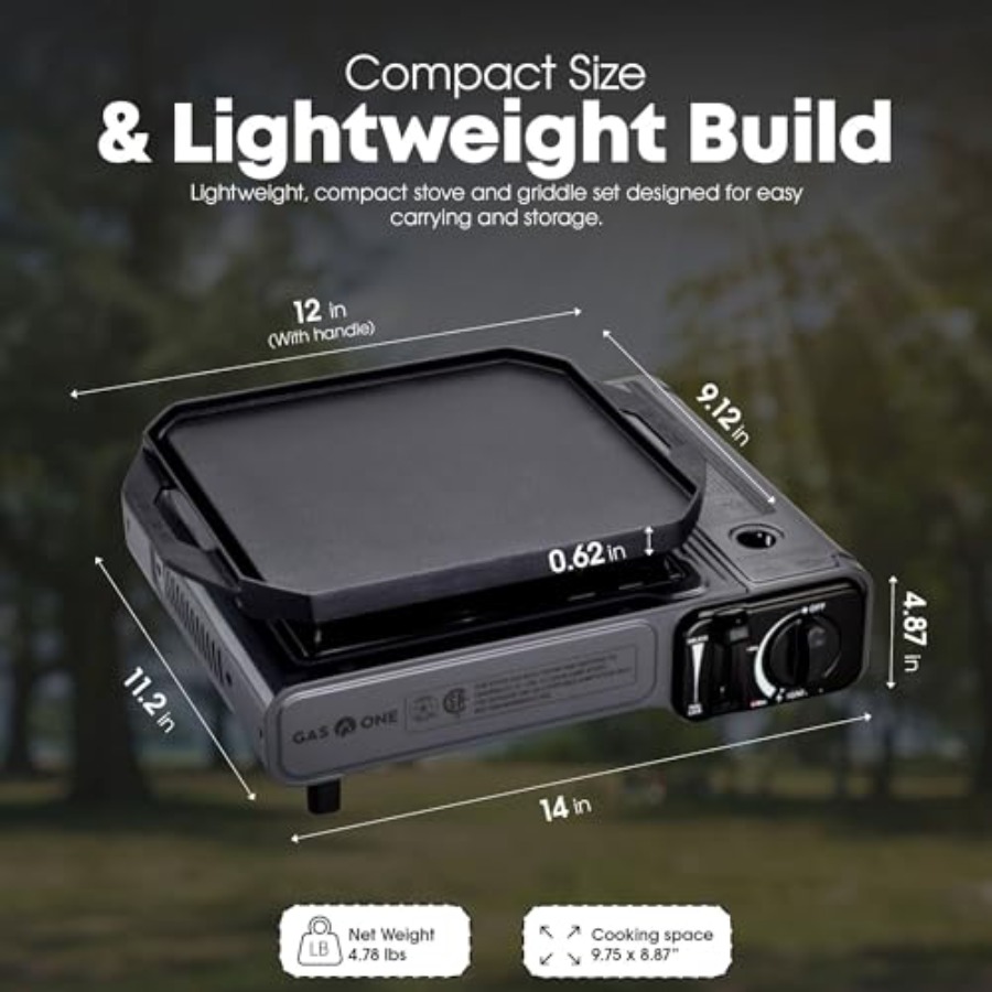 เตาแก๊สบิวเทน GasOne GS-1000G- - Camping Cooking Flat Top บทวิจารณ์และราคา