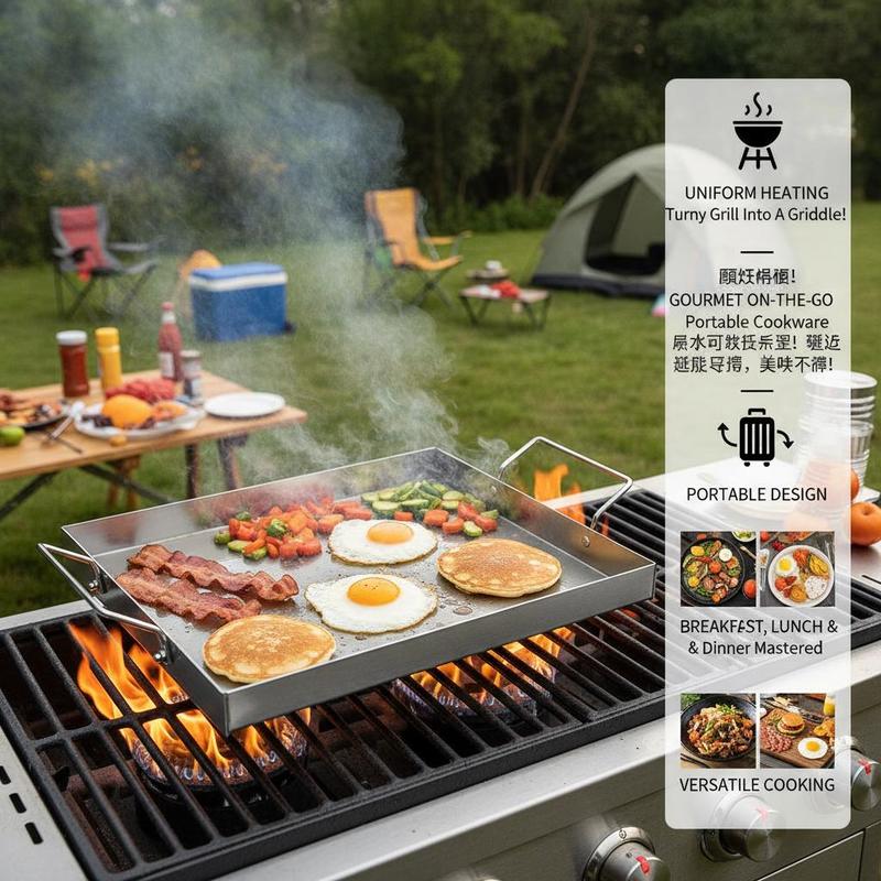 แผ่นเหล็กทรงสี่เหลี่ยมขนาด 17x - Camping Cooking Flat Top บทวิจารณ์และราคา