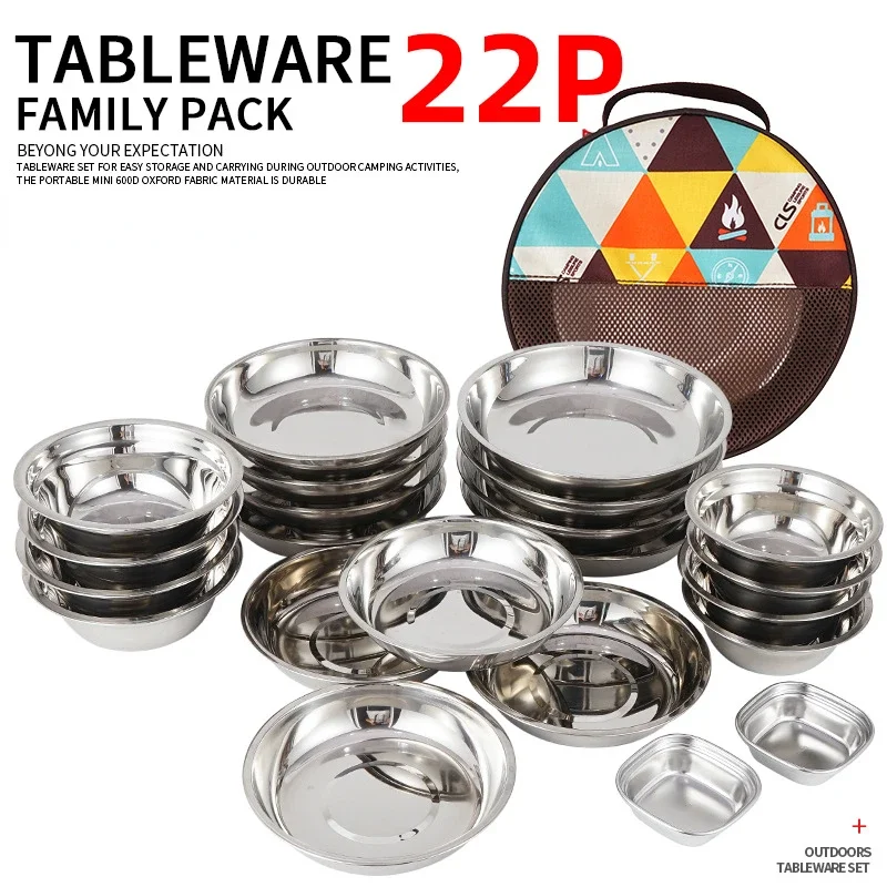 ชุดจานชามพกพาสำหรับทำอาหารแคมป - Camping Cooking Dining Set บทวิจารณ์และราคา