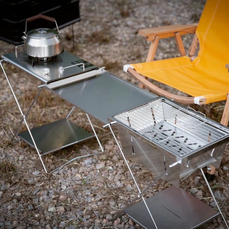 โต๊ะพับสแตนเลสกลางแจ้ง โต๊ะปิก - Camping Cooking Table บทวิจารณ์และราคา
