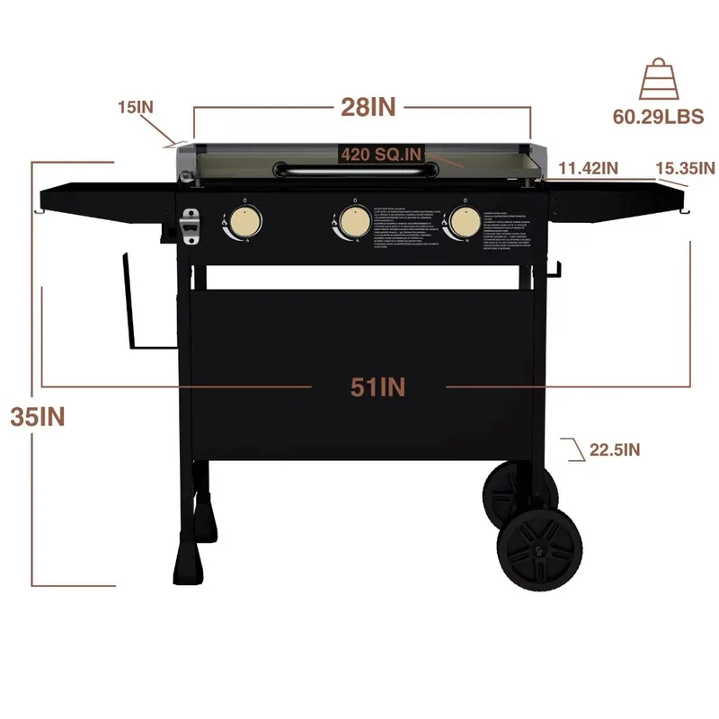 สถานีทำอาหารกลางแจ้งแบบมีล้อ พ - Camping Cooking Flat Top บทวิจารณ์และราคา